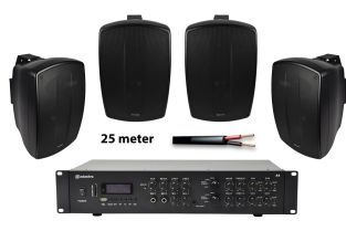 Adastra Terras set 4x BH8 speaker + A4 versterker + 25mtr kabel