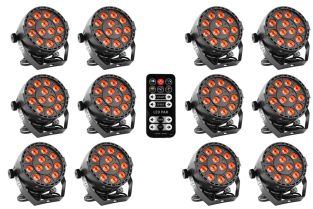 BoomTone DJ PartyPAR 123 36W RGB 3-in-1 Led Par Spot set 12 stuks