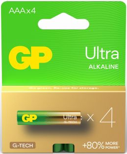 GP Ultra Alkaline batterij AAA 1,5v set van 4