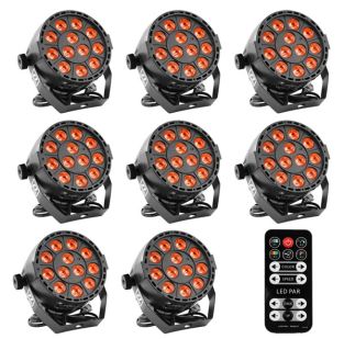 BoomTone DJ PartyPAR 123 36W RGB 3-in-1 Led Par Spot set 8 stuks