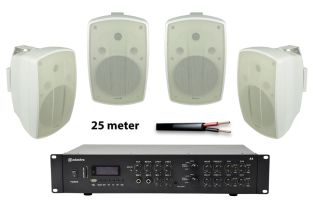 Adastra Terras set 4x BH8 speaker + A4 versterker + 25mtr kabel