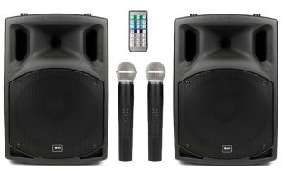 QTX Sound PAV8-UHF set met DVD speler en UHF microfoons