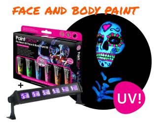 UV Partyset met verlichting en Schmink set